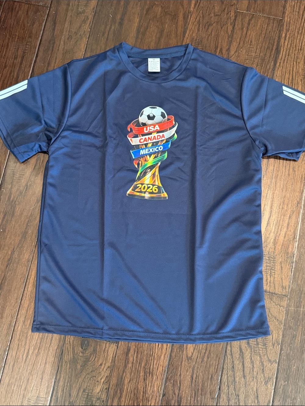 Men’s Navy 2026 USA Canada Mexico World Cup Soccer Graphic Training Tee size XL
